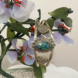 Vintage alpaca abalone mexico bracelet